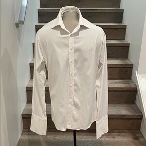 Thomas Pink White Dress Shirt Long Cuff